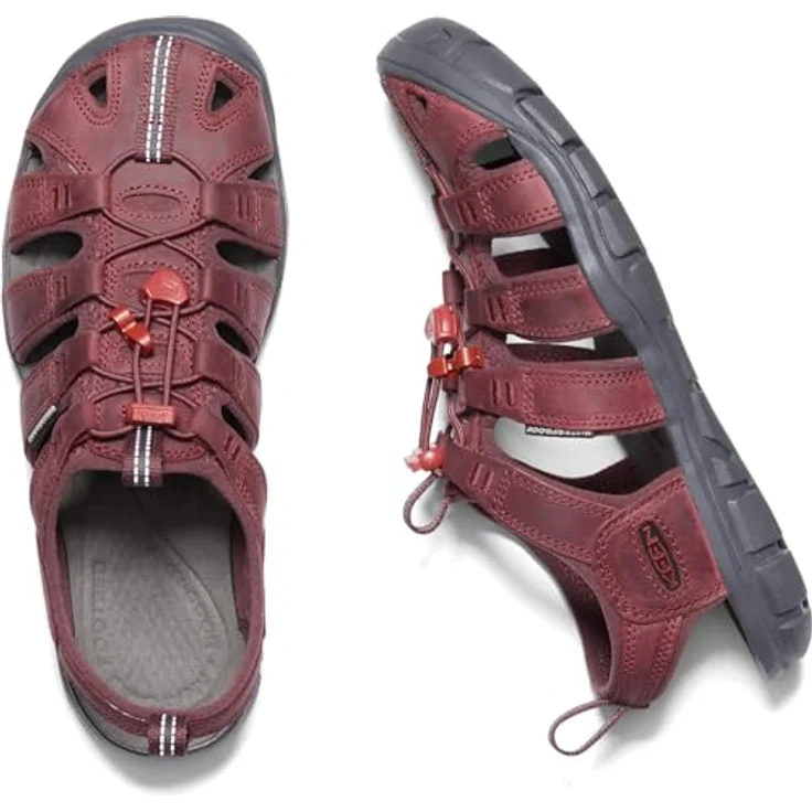 KEEN CLEARWATER CNX LEATHER Sandale, Damen, Wein/Rote Dahlie, Größe 40.5, mit Schnellverschluss und KEEN.ALL-TERRAIN Sohle – Bild 5