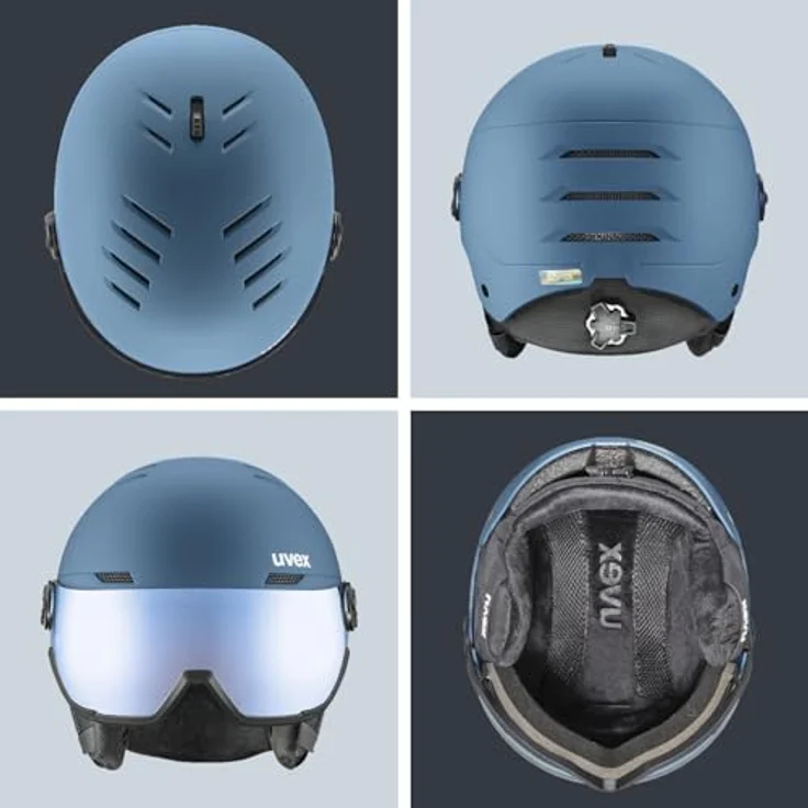 Uvex Sports Wanted Visor, Hardshell Skihelm mit integriertem Visier, 54 - 58 cm – Bild 4