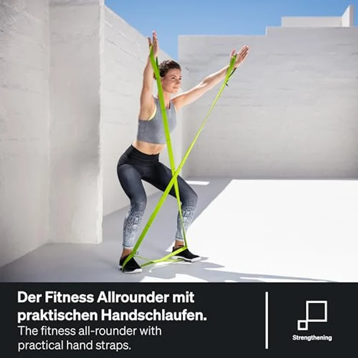 BLACKROLL® Multi Band (270 cm), Gymnastikband mit 2,6 kg Widerstandskraft aus hautfreundlichen Textilien, waschbar, Made in Germany, Grün – Bild 4