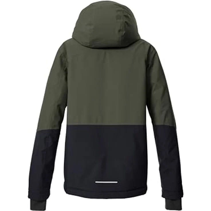 Killtec Kids Skijacke, wasser- und winddichte Winterjacke für Jungen, grün, Größe 140, mit reflektierenden Elementen und abnehmbarer Kapuze – Bild 2