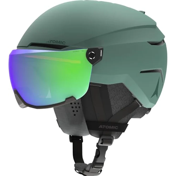 ATOMIC SAVOR VISOR STEREO, Skihelm mit Visier - Green - Größe M, 360° Fit System, Active Aircon Belüftung, Holo Core für maximale Stoßdämpfung – Bild 4