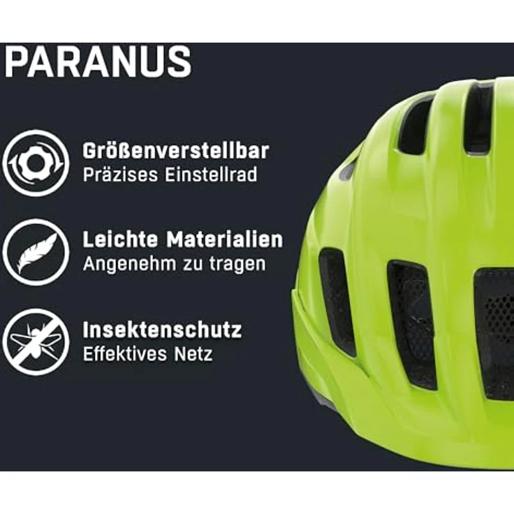 Alpina Paranus be-visible, glänzender Fahrradhelm mit stoßabsorbierender EPS-Innenschale, Größe 52-56 cm – Bild 2