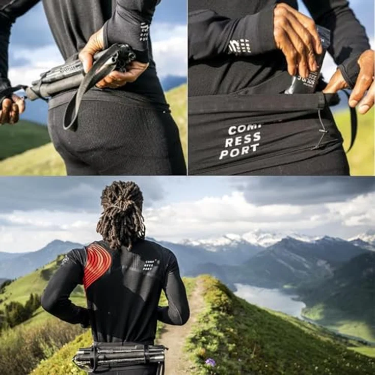 COMPRESSPORT Free Belt Pro, ultraleichter Trailrunning-Gürtel mit praktischem Fach, Schwarz, XL/XXL EU – Bild 5