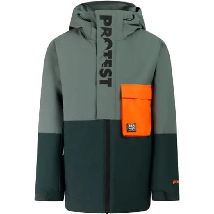 PROTEST PRTDylans JR Snowjacket, wind- und wasserdicht, atmungsaktiv, Evergreen, Größe 140 – Bild 1