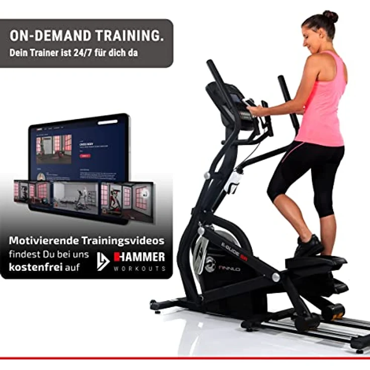 Finnlo Hammer Ellipsentrainer E-Glide SR, Fitness-App, 20 kg Schwungmasse, blau – Bild 2