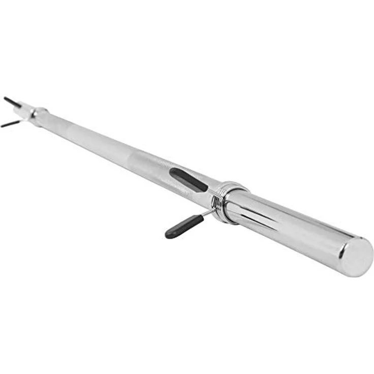 GORILLA SPORTS® Langhantelstange - Ø 30mm, 120 cm / 150 cm / 170 cm länge, mit 2 Federverschlüssen, bis 200kg Belastbar, Chrom - Langhantel, Hantelstange, Hantel, Langhantel-Stange (120 cm) – Bild 2