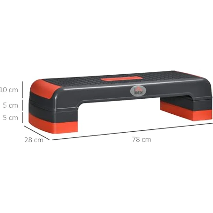 HOMCOM Aerobic-Stepper Steppbrett höhenverstellbar Fitness Heimtrainer mit 3 Stufen (10/15/20 cm) Indoor Outdoor Belastbarkeit bis 150 kg 78 x 28 x 10-20 cm – Bild 3