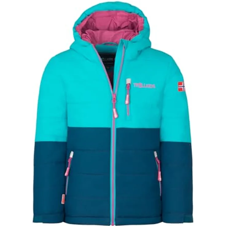TROLLKIDS Hemsedal Snow Jacket XT, Mädchen Ski-/Snowboardjacke mit 6.000 mm Wassersäule, blau/türkis, Größe 122 – Bild 1