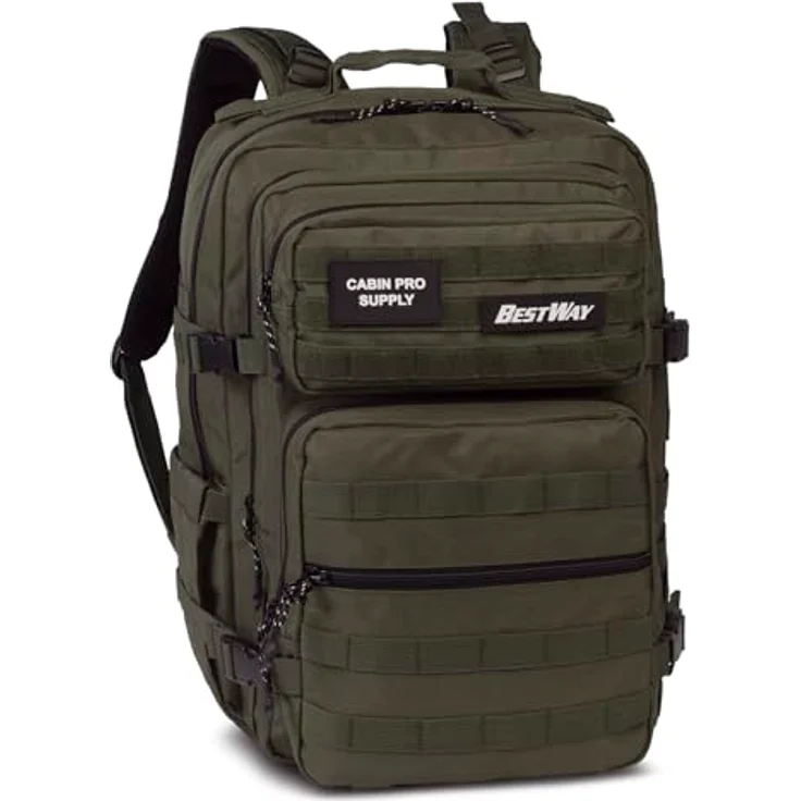 Worldpack BestWay Cabin Pro Supply Reiserucksack, 48 cm mit Laptopfach, olivgrün, 100% Polyester – Bild 2