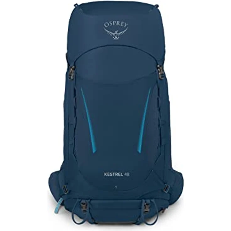 Osprey Kestrel 48 Atlas Blue L/XL, Wanderrucksack mit AirScape Rückenplatte und integrierter Regenhülle – Bild 2