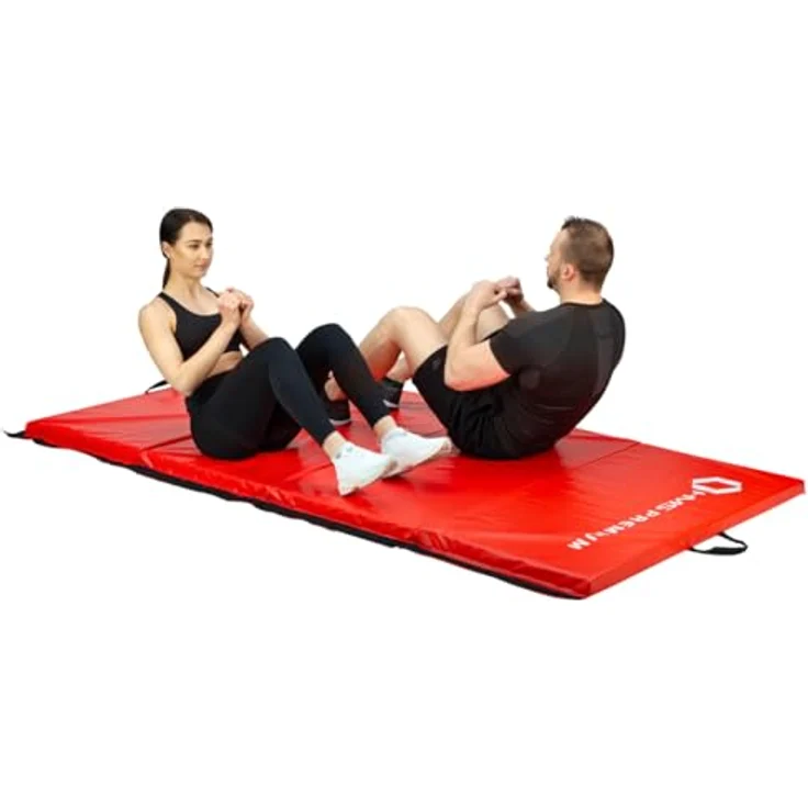 HMS Premium MGS01 Gymnastikmatte, 240 cm klappbar mit 5 cm dicker Polsterung, ideal für Yoga und Sport, rutschfest und wasserbeständig – Bild 2