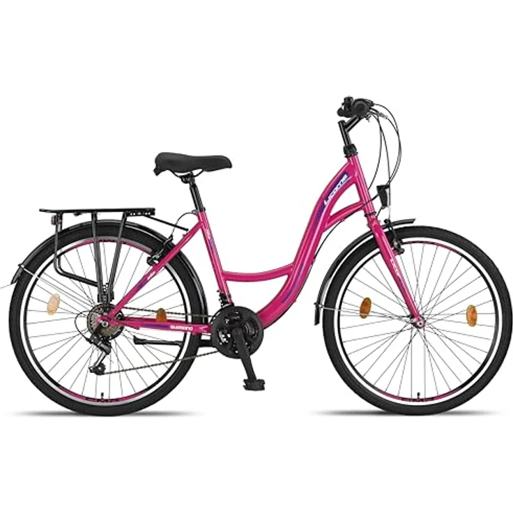 Licorne Bike Stella Premium City Bike in 26 Zoll - 21 Gang-Schaltung - Hollandfahrrad Citybike (Rosa) – Bild 4