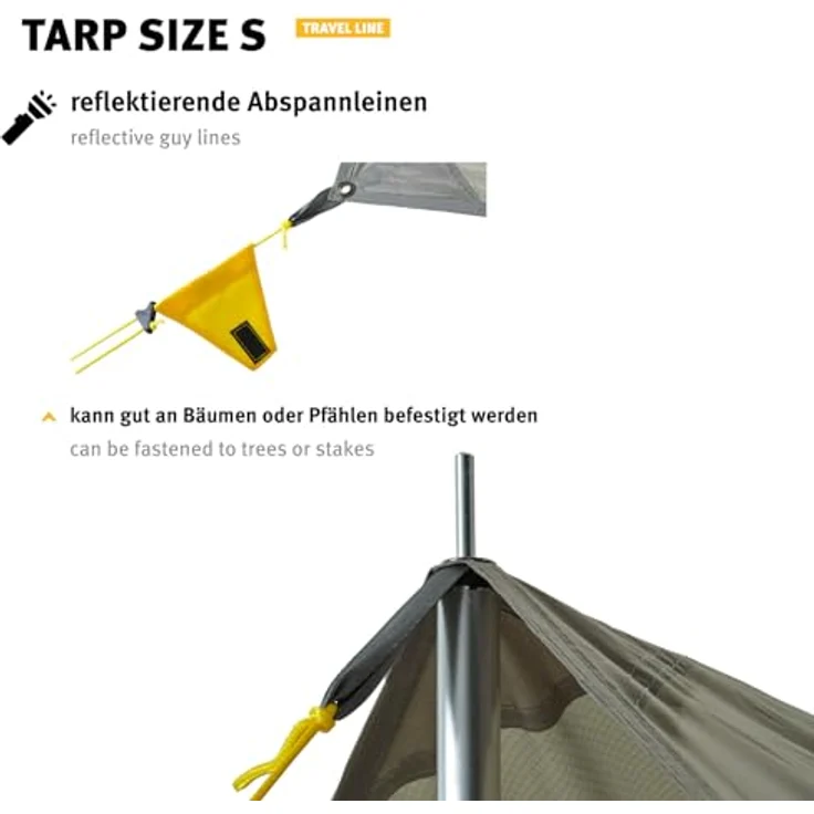 Wechsel Tarp, Wetterschutz für Camping, robustes Polyester, 1.10 kg, inklusive Abspannleine – Bild 6