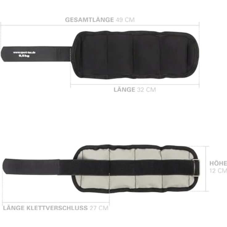 Sport-Tec Gewichtsmanschetten 0,5 kg, Paar mit Klettverschluss, strapazierfähiges Nylon für Arm- und Beingewichte – Bild 5