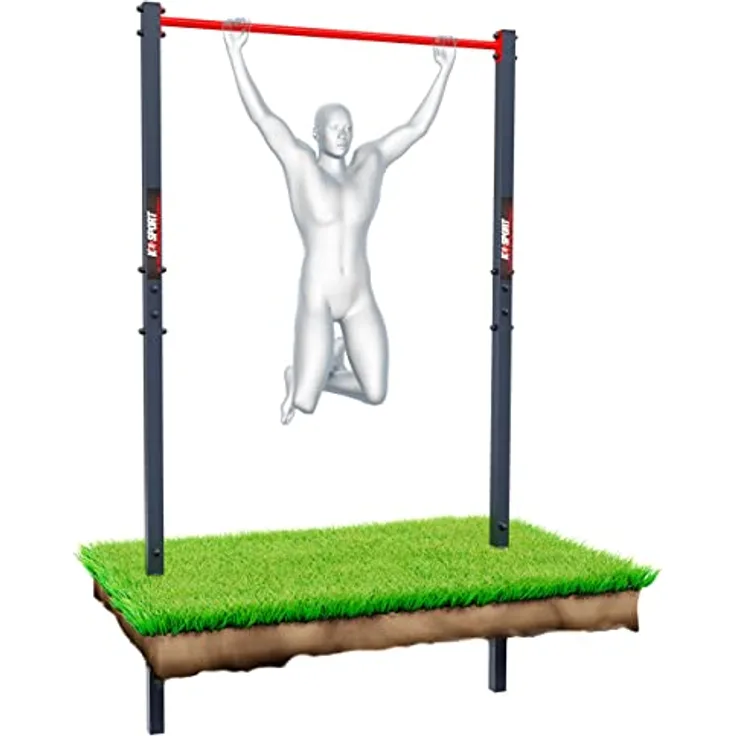 K-Sport: Stationäre Outdoor-Klimmzugstange bis 150kg belastbar I Wetterfeste Kraftstation mit Pull-Up Bar I Klimmzugturm für Muskeltraining, inkl. E-Book