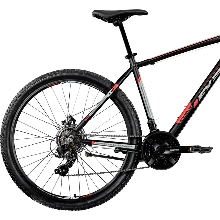 Zündapp FX27 Mountainbike, 27,5 Zoll Hardtail, 21-Gang, Aluminiumrahmen, schwarz rot, Rahmenhöhe 48 cm