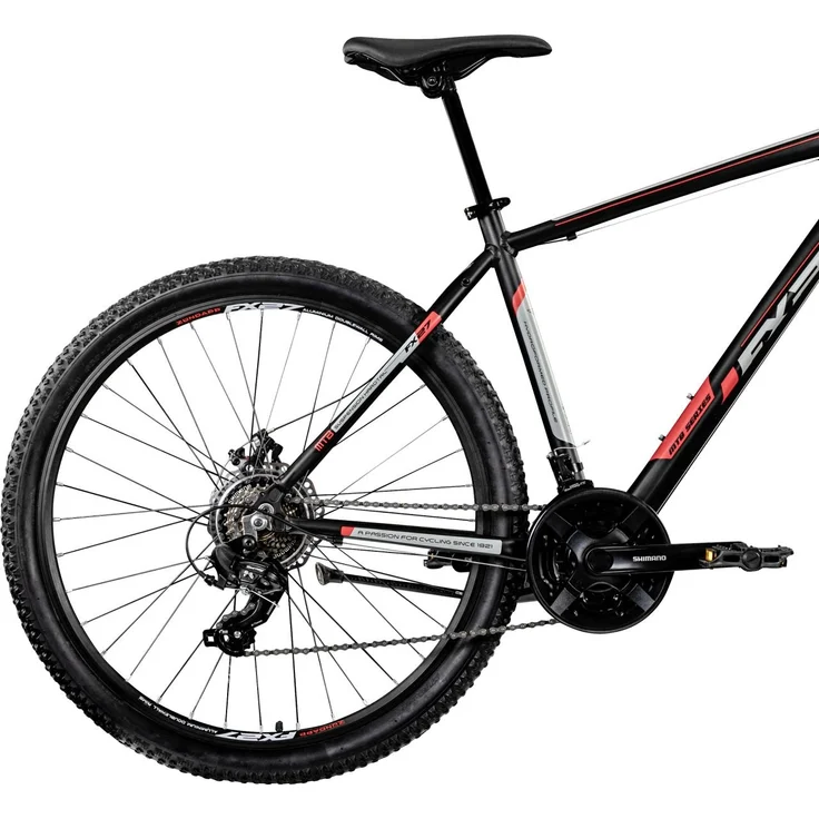 Zündapp FX27 Mountainbike, 27,5 Zoll Hardtail, 21-Gang, Aluminiumrahmen, schwarz rot, Rahmenhöhe 48 cm
