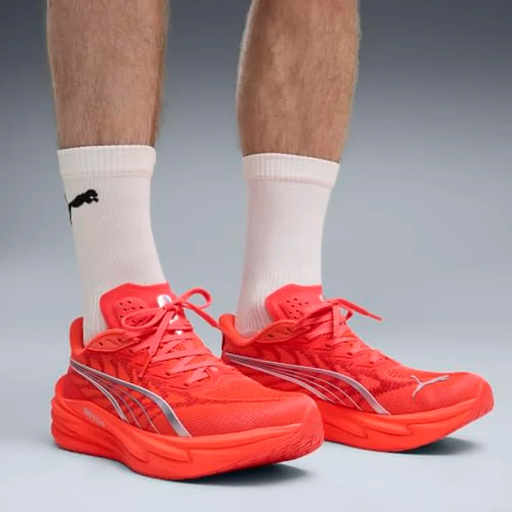 PUMA Deviate Nitro 4, Unisex Laufschuhe mit NITROFOAM Dämpfung, farbe Ultra Red-PUMA Silver, Gewicht 250 g – Bild 2