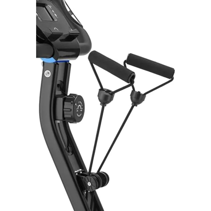 Gymtek Klappbar Magnetischer Heimtrainer Fahrrad für Zuhause bis 120kg, Hometrainer Fahrrad mit 8 Widerstandsstufen und LCD Display (Schwarz und blau) – Bild 4