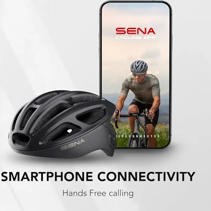 Sena R1 Smart Fahrradhelm, Bluetooth 4.1, matte schwarze Ausführung, Größe L, mit Advanced Noise Control™ und Intercom-System bis 900 m – Bild 3
