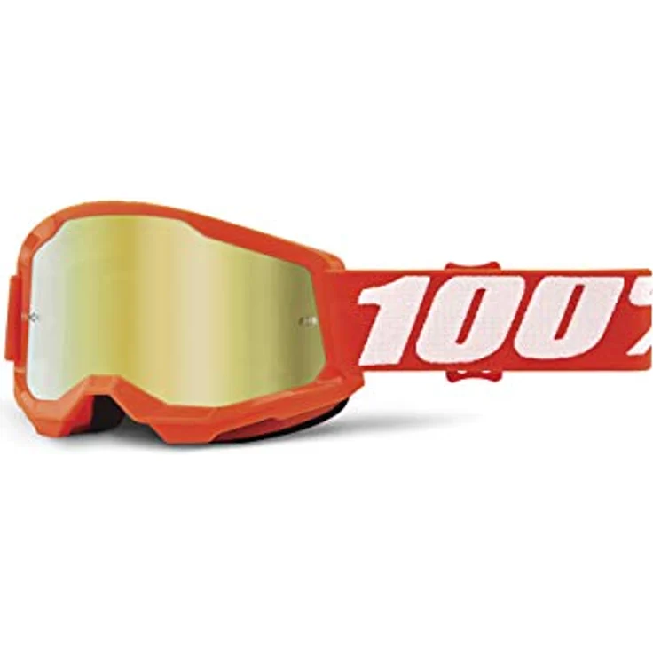100% Strata 2, Skibrille für Kinder mit goldener Antifog-Beschichtung, oranges Design – Bild 2