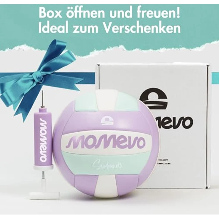 MOMEVO Sundowner Beachvolleyball, weicher Trainingsball mit Pumpe, offizielle Größe und Gewicht – Bild 6