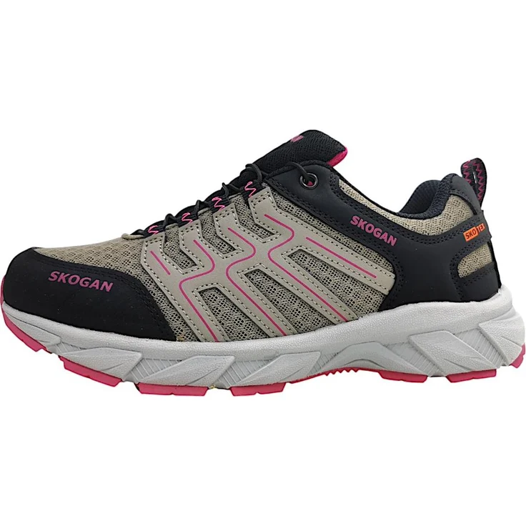 Skogan Sko-Runner Wanderschuhe Damen, grau, wasserdicht, Schnellschnürung, profiliertes Laufsohlenprofil, Größe 38
