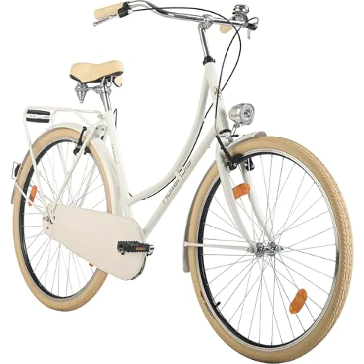 HOLLANDIA Hollandrad Damen 28" Original Singlespeed RH 54 cm (Weiß), Cityrad mit charmanter Eleganz