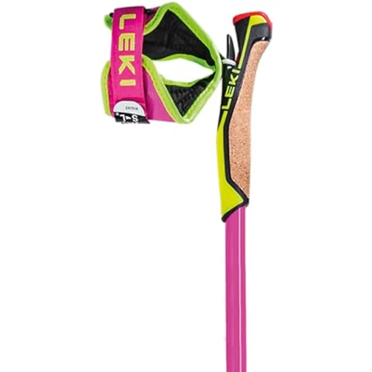 LEKI Uni Skistöcke, Carbon Langlaufstöcke in Neon Pink-Neon Yellow-Black, 140 cm – Bild 2