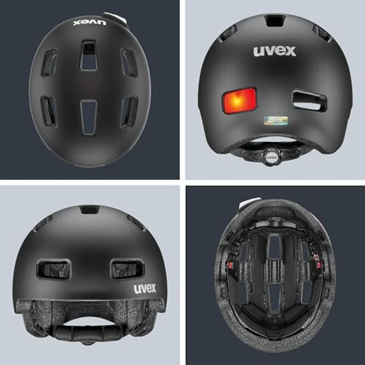 Uvex City 4, Leichter Fahrradhelm für Damen und Herren, individuelle Größenanpassung, waschbare Innenausstattung, Black matt, 55-58 cm – Bild 4