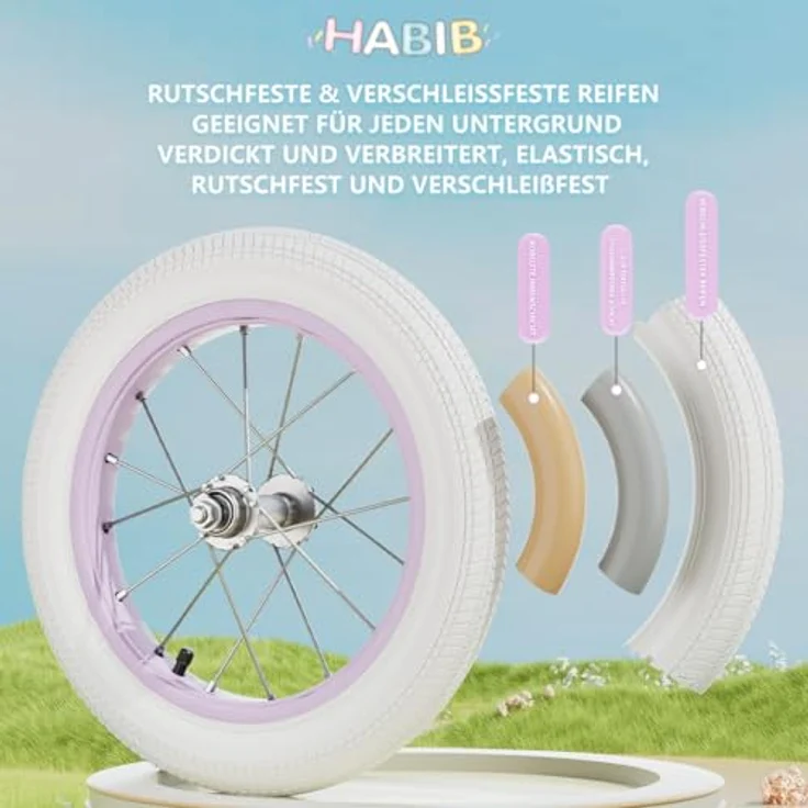 Habib Gruppe Kinderfahrrad, Komplettset mit Schutz-Set und höhenverstellbarem Sattel, pink – Bild 8