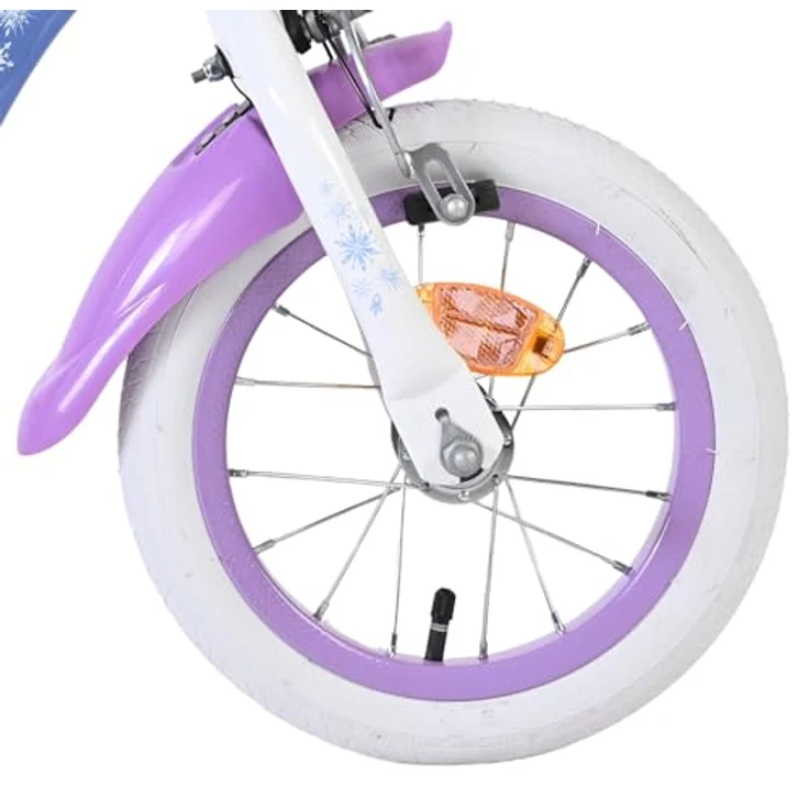 Volare Disney Frozen 2 Kinderfahrrad für Mädchen, 12 Zoll (30 cm), Blau/Lila, mit abnehmbaren Stützrädern und höhenverstellbarem Sattel und Lenker – Bild 4
