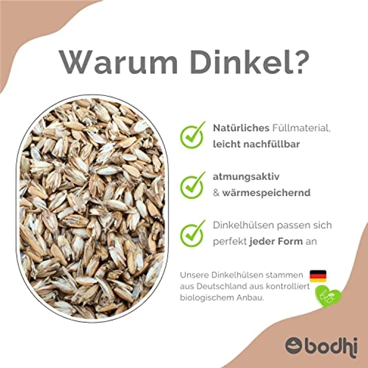 Bodhi Meditationskissen Zafu ECO | Klassisches Traditionelles Yogakissen Rund mit Dehnfalten | Bezug aus 100% Bio-Baumwolle | Hohes Yoga Sitzkissen mit Bio Dinkelfüllung | Sitzhöhe 20 cm – Bild 5