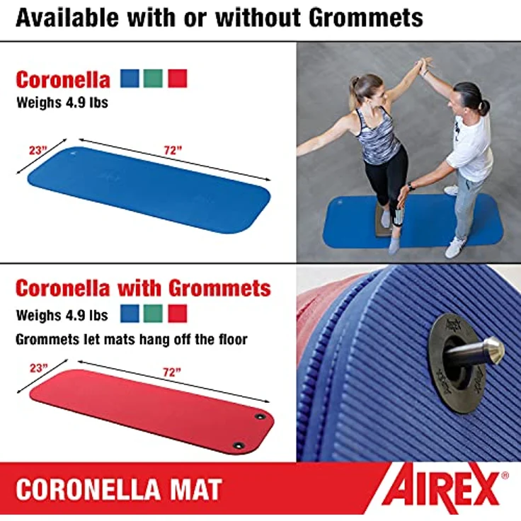 Airex Gymnastikmatte Coronella, 1,5 cm stark, schieferfarbig, Sanitized-veredelt, für Fitnessstudios und Therapieeinrichtungen – Bild 4