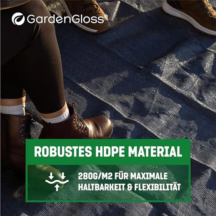 GardenGloss Vorzeltteppich 250x500 - Wetterfester Campingteppich aus Polypropylen, inkl. 12 Befestigungsnägel und Tragetasche – Bild 5