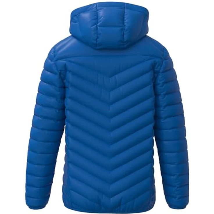 Erima CMPT Puffer Jacke Herren, leichte Steppjacke mit hohen Kragen und abnehmbarer Kapuze, blau, Gr M – Bild 4