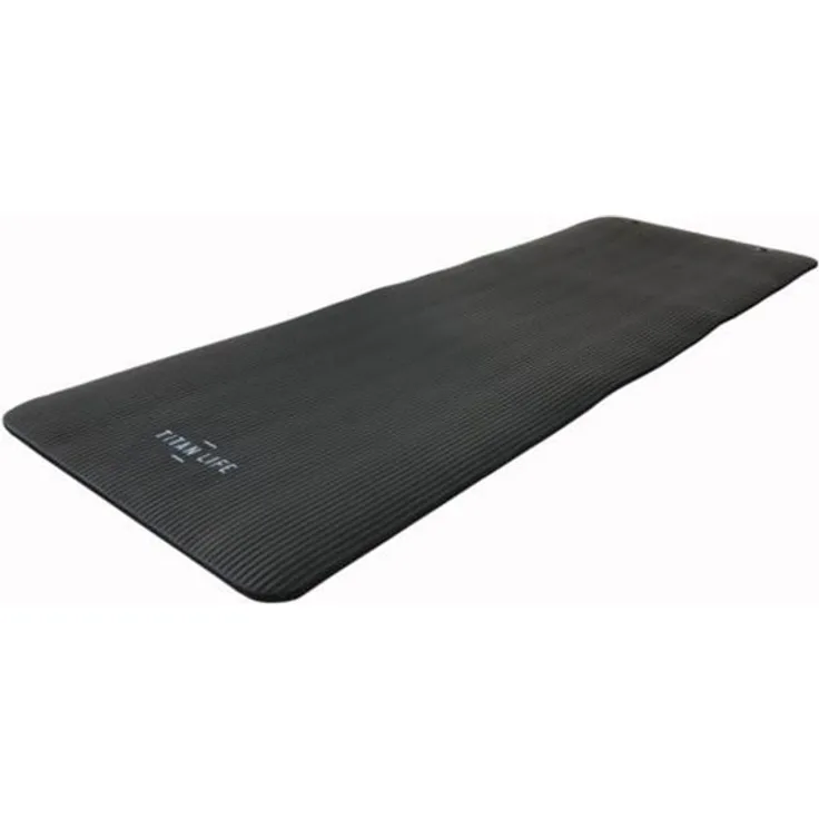 TITAN LIFE Trainingsmatte 180 x 60 x 1.5 cm, rutschfest und stoßdämpfend, schwarz