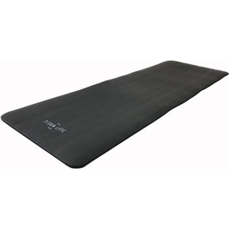 TITAN LIFE Trainingsmatte 180 x 60 x 1.5 cm, rutschfest und stoßdämpfend, schwarz