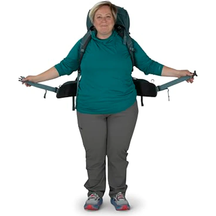 Osprey Renn Trekkingrucksack 67 cm, robuster Wanderrucksack aus 100% Polyester, grün – Bild 10