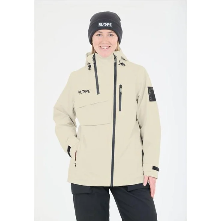 Slope Zuko Lined Shell Ski Jacket W-pro 15000 L, Damen Skijacke, wasserdicht und winddicht, praktische Belüftung, stylisches Design mit asymmetrischem Stil