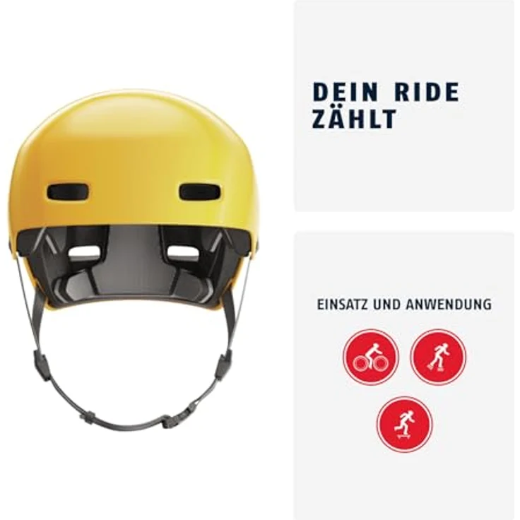 ABUS Fahrradhelm INDY, Dirt-Helm für Dirt, Skate, Slope und MTB mit optimierter Stoßdämpfung, Größe S, Gelb – Bild 2