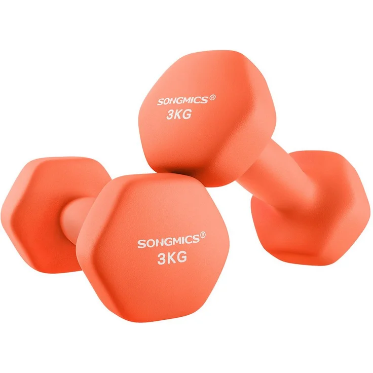 SONGMICS Kurzhantel Hanteln, Neopren-Beschichtung, 2er Set, 1KG-5KG, Krafttraining, Workout, Fitnesstraining, farbige Auswahl