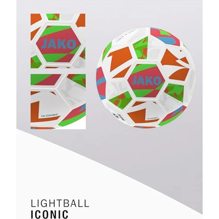 Jako Fußball Lightball Iconic 2373, Trainingsball mit Hybrid Technologie und 32-Panel-Konstruktion, schwarz – Bild 3