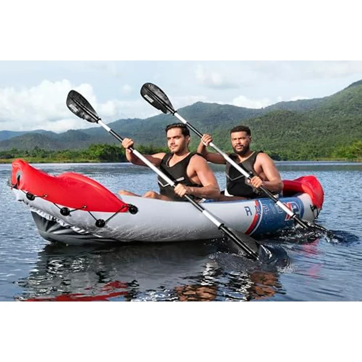 Bestway Hydro Force Kajak-Set Rapid X2, 321 x 100 x 44 cm, für 2 Personen bis 220 kg, Inflata-Shield Material, 3 Luftkammern, inkl. Paddel, Pumpe, Tragetasche, TÜV SÜD GS-zertifiziert – Bild 4