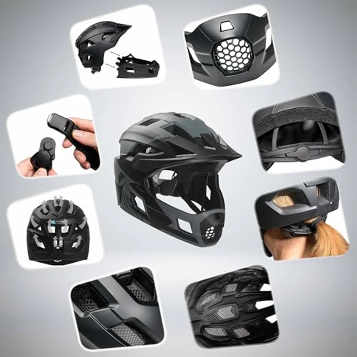 Crazy Safety Titan Fullface, Velohelm mit maximalem Schutz, gepolstertem Innenleben und innovativem Design – Bild 5