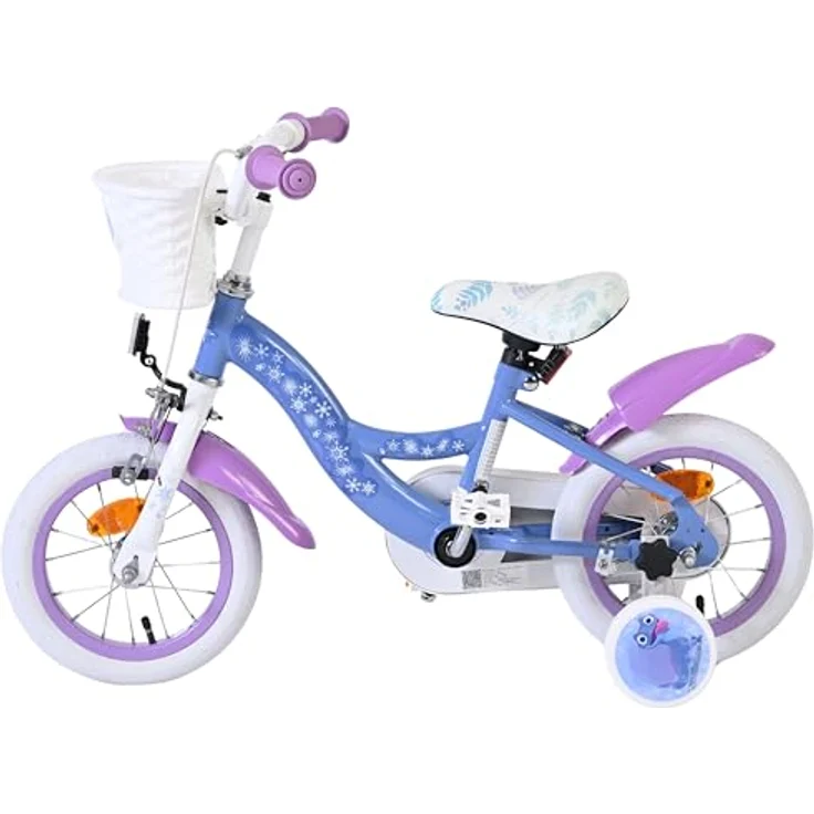 Volare Disney Frozen 2 Kinderfahrrad für Mädchen, 12 Zoll (30 cm), Blau/Lila, mit abnehmbaren Stützrädern und höhenverstellbarem Sattel und Lenker – Bild 8