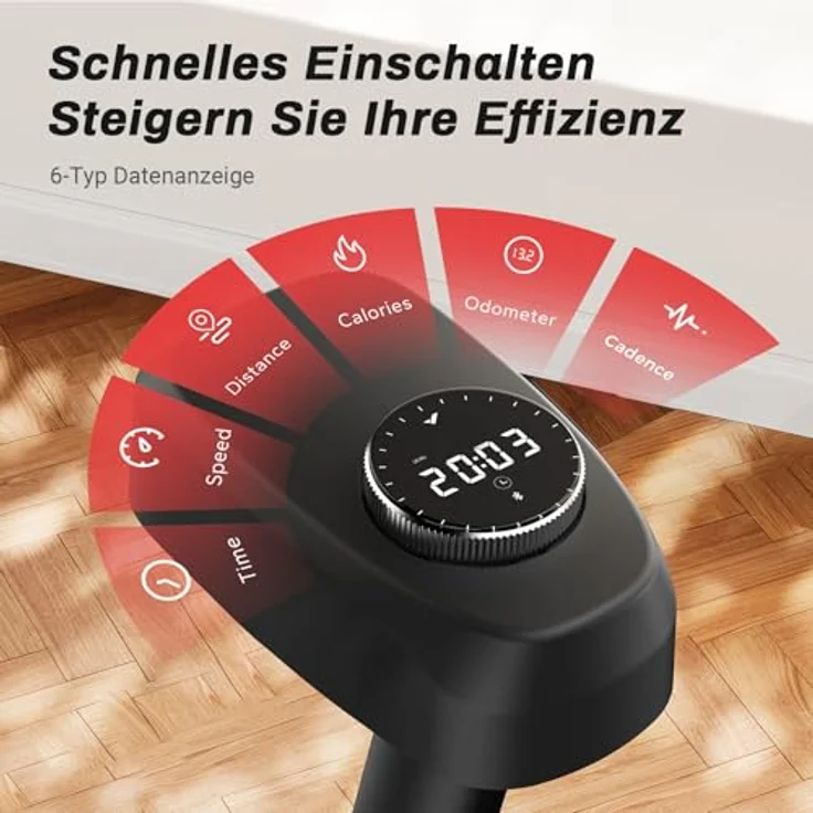 MERACH Heimtrainer Fahrrad, Ergometer mit Verstellbarem Widerstand, Leisem Riemenantrieb, LED-Monitor, Tablet-Halter, bis 136KG Tragfähigkeit – Bild 5