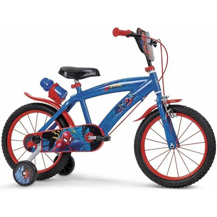 Spiderman Kinderfahrrad, 16 Zoll, blau und rot, für Kinder von 5 bis 8 Jahren – Bild 1