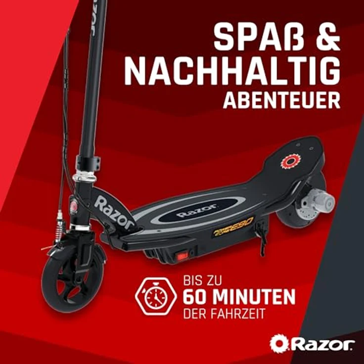 Razor Power Core E90 Kinder E-Scooter, ohne Straßenzulassung, Schwarz, 16 km/h – Bild 3