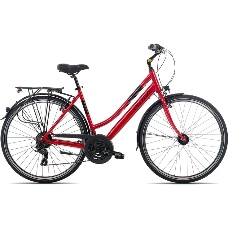 Ciclista Ponte Vecchio Trapez Damen-Citybike 28 Zoll, schwarz, 21-Gang Shimano Schaltung, Aluminiumrahmen, LED-Lichtanlage